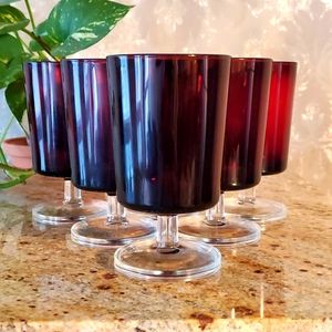 Luminarc France Ruby Red glasses